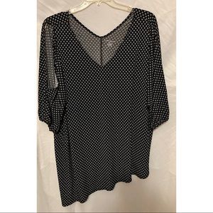 Lane Bryant Asymmetrical Cold Shoulder Top Slinky Stretch size 26/28